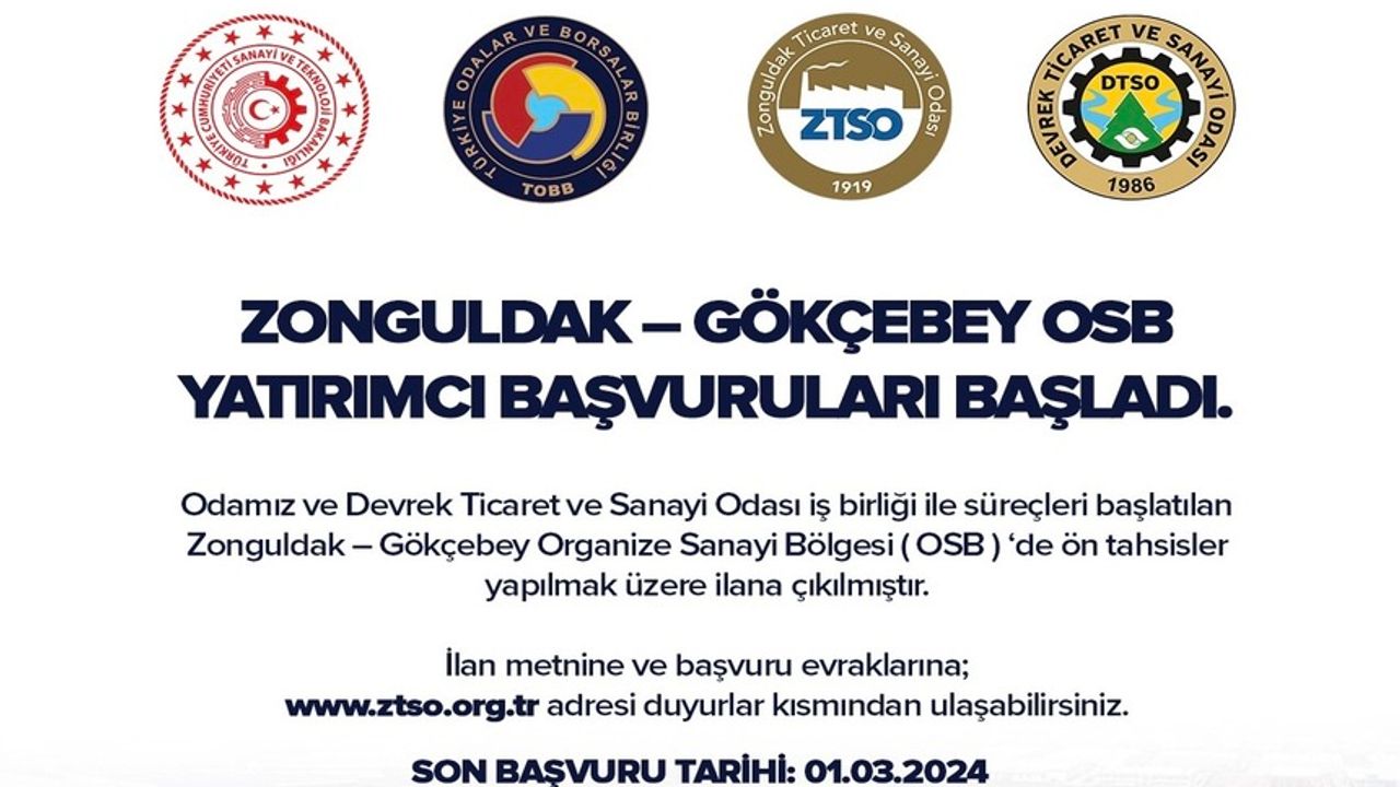 Zonguldak - Gökçebey OSB yatırımcı başvuruları başladı
