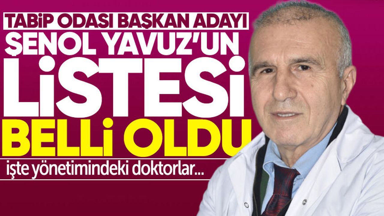 Tabip Odası Başkan adayı Şenol Yavuz listesini açıkladı