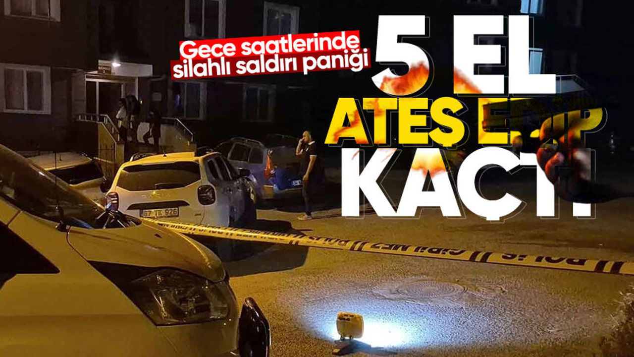 Gece saatlerinde silahlı saldırı paniği: 5 el ateş etti, kay