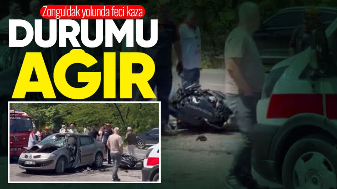 Zonguldak yolunda feci kaza: Motosiklet sürücüsü ağır yarala