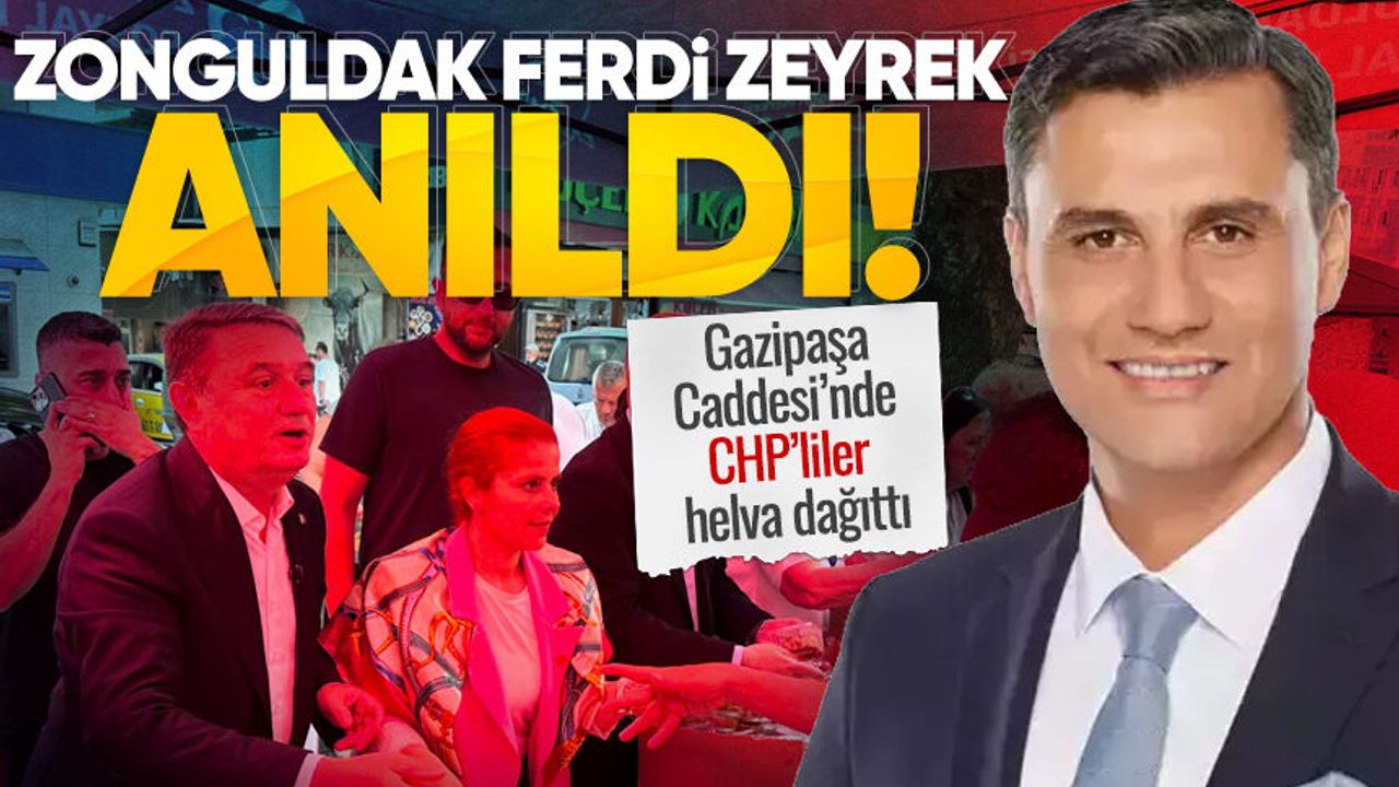 Zonguldak'ta Ferdi Zeyrek için helva dağıtıldı