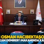 Vali Osman Hacıbektaşoğlu Kilimli Kaymakamı Kübra Demirer’i makamında kabul etti