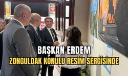 Başkan Erdem resim sergiye katıldı