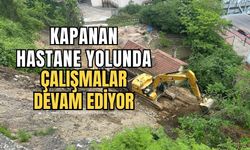 Kapanan hastane yolunda çalışmalar devam ediyor