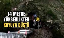 14 metre yükseklikten kuyuya düştü