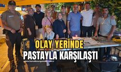 Olay ihbarına gitti, doğum günü sürprizi ile karşılaştı