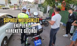 Şüpheli motosiklet trafik polislerinin dikkatini çekti