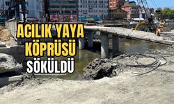 Dere islahı çalışmaları sürüyor: Acılık yaya köprüsü söküldü!