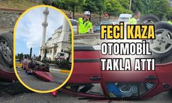 Feci kaza: Otomobil takla attı 2 yaralı!