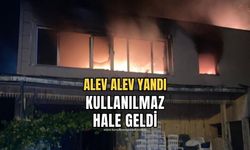 Kozlu'da bir bina alevlere teslim oldu