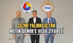 Kıdemli Albay Cezmi Yalınkılıç'tan ZTSO Başkanı Metin Demir'e veda ziyareti