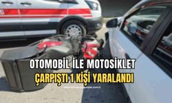 Motosiklet ile otomobilin çarpıştığı kazada sürücü yaralandı!