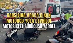 Acılık’ta kaza! Motosiklet sürücüsü yola devrildi