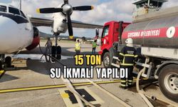 Yangın söndürme uçağına 15 ton su ikmali yapıldı