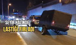 Seyir halinde lastiği fırladı faciadan son anda dönüldü