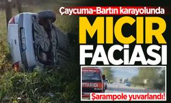 Çaycuma-Bartın karayolunda mıcır faciası! Şarampole yuvarlandı!