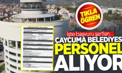 Çaycuma Belediyesi personel alacak! İşte şartlar...