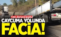 Çaycuma yolunda facia: Tırın dorsesi koptu!