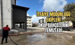 Ekipler okul bahçelerinde temizlik yaptı