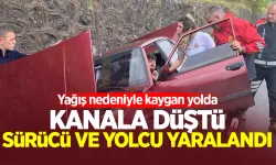 Zonguldak'ta otomobil kanala düştü: 2 yaralı