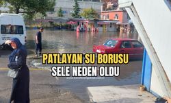 Karaelmasta su borusu patladı: Her yer göl oldu