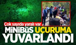 Minibüs uçuruma yuvarlandı: Çok sayıda yaralı var