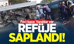 Zonguldak'ta feci kaza: Refüje saplandı! Yaralılar var