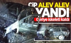 Cip alev alev yandı! Geriye iskeleti kaldı