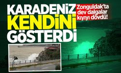 Karadeniz kendini gösterdi: Zonguldak'ta dev dalgalar kıyıyı dövdü!