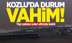 Kozlu'da durum vahim: Top sahası sular altında kaldı!