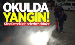 Kozlu’da okulda yangın: Söndürmek için seferber oldular!