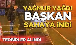 Başkan Dökmeci yağmur öncesi sahaya inerek kontrollerde bulundu!