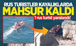 Rus turistler kayalıklarda mahsur kaldı: 1 kişi yaralandı!