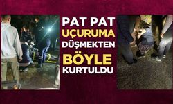 Hafriyat patpatın uçuruma düşmesini önledi