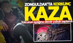 Zonguldak'ta korkunç kaza: Yolcunun ayağına demir çubuk saplandı!