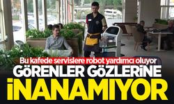 Bu kafede servislere robot yardımcı oluyor