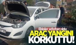 Çaycuma'da araç yangını korkuttu