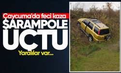 Çaycuma'da feci kaza: Şarampole uçtu!