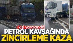 Petrol kavşağında zincirleme kaza: 1 kişi yaralandı!