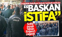 Zonguldak Belediyesi önünde hareketli dakikalar: Çevik kuvvet önlem aldı!