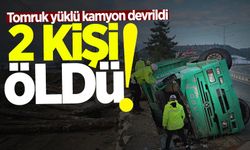 Tomruk yüklü kamyon devrildi: 2 kişi öldü