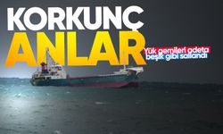 Zonguldak açıklarında korkunç anlar: Yük gemileri adeta beşik gibi sallandı