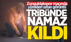 Zonguldakspor maçında yürekleri ısıtan görüntü: Tribünde namaz kıldı!