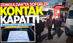 Zonguldak'ta esnaf şoförler, araçlarına not bıraktı!