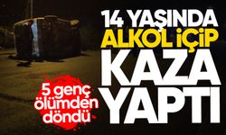 14 yaşındaki alkollü çocuk sürücü kanala yuvarlandı!