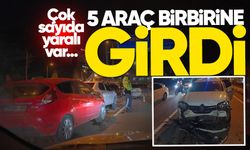 5 araç birbirine girdi: 3 kişi yaralandı!