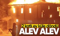 Alev alev yanan ev küle döndü