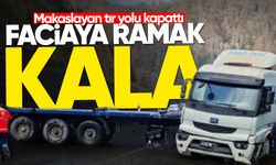 Faciaya ramak kala! Makaslayan tır yolu kapattı