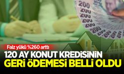 120 ay vadeli konut kredisinin geri ödemesi belli oldu! Faiz yükü yüzde 260 arttı!