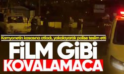 Film gibi kovalamaca: Kamyonetin kasasına atladı, yakalayarak polise teslim etti!